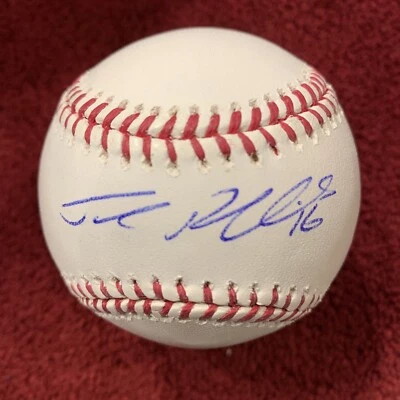 Josh Reddick Firmado OML Béisbol - Guante de Oro MLB Serie Mundial Autógrafo Astros Foto 1 de 4
