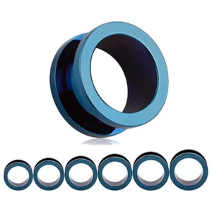 2PCS Stainless Steel Screw Tunnels Plugs Hollow Ear Gauges Earrings Expander - Picture 1 of 14