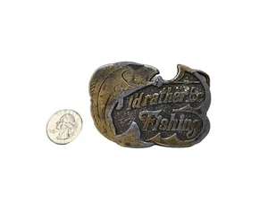 Hebilla de cinturón vintage “Preferiría estar pescando” Great American Chicago Buckle Company - Imagen 1 de 2