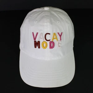 Time & Tru Cap White Cotton Adjustable Dad Hat Multi-Color Embroidery Vacay Mode - Picture 1 of 9