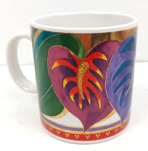 Vintage Laurel Burch Anthurium Signed 12 oz Coffee Tea Mug Cup Tropical Floral - Picture 1 of 8