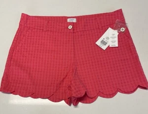 NEU Crown & Ivy Damen rosa gewellter Saum Shelby Shorts 4" Schrittlänge Größe 12 Neu mit Etikett - Bild 1 von 7