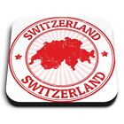 Square Mdf Magnets   Switzerland Map Travel Ski Snowboard 5396