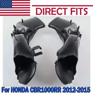 Pair Unpainted Black ABS Ram Air Intake Tube Ducts For HONDA CBR1000RR 2012-2013 - Foto 1 di 8