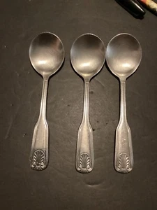 Update Edelstahl, Shelley Muster, 3 runde Sahnesuppenlöffel 6 1/4" - Bild 1 von 15