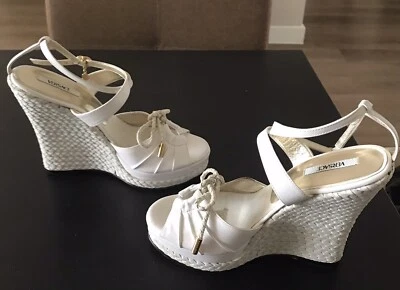 范思哲白色夏季楔形鞋 — 第 1/4 张图片