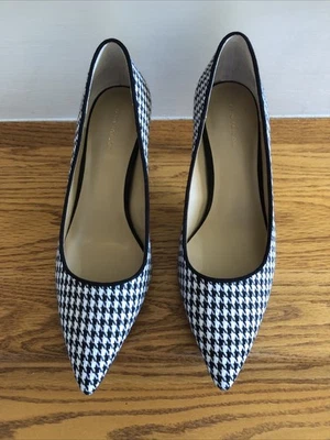 Ann Taylor черный и белый Houndstooth насосы котенок каблук 6,5 М новый - Изображение 1 из 4