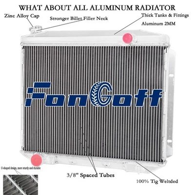 Fit 1957-1959 Ford Fairlane Ranchero/Mercury Edsel 5.8L 3 ROW Aluminum Radiator Foto 1 de 4