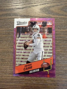 2021 Panini Classics #96 Derek Carr Timeless Tributes Purple #/50 - Picture 1 of 2