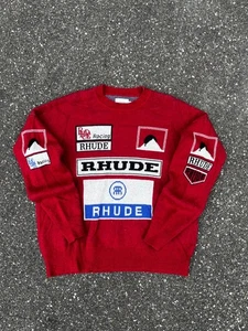 Rhude Aryton Racing Wool Cashmere Sweater Size Large - Picture 1 of 9