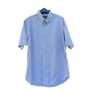 CHARLES TYRWHITT 100%COTTON POPLIN WEAVE SHORT SLEEVE SHIRT MENS LARGE - Picture 1 of 10