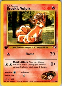 Brock's Vulpix Common Gym Heroes 073/132 LP 1st Edition - Picture 1 of 2