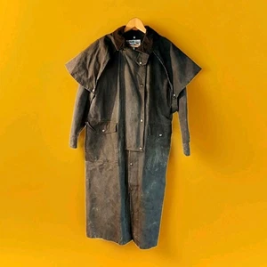 Saddlesmith Outfitters Duster Ranch Coat XS Black Canvas Snaps Cowboy Vintage - Picture 1 of 5