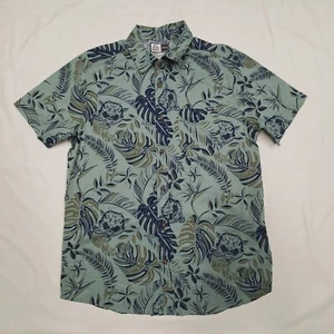 Medium REEF Olivine Green Roscoe Woven Men's Cotton 3-Eyed Tiger Shirt 42" - Picture 1 of 9
