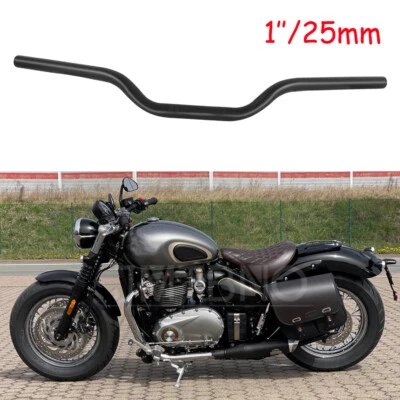 Para Triumph Bonneville Moto 1" 25mm Manillar Rastreador Barras de Arrastre Negro Foto 1 de 4