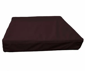 pb323t Chocolate Brown Faux Leather Skin 3D Box Sofa Seat Cushion Cover Custom - Picture 1 of 7