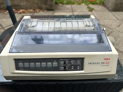 OKI Microline 390 24-Pin Dot Matrix Turbo Printer Used Tested - Image 1 of 4
