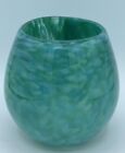 Hand Blown Art Glass Blue Green Teal -Swirl Design -Is Beautiful With Light