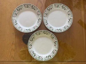 Lot 3 Gibson Everyday Christmas In A Holly Salad Plate 7.5" Berries Green Band  - Picture 1 of 9