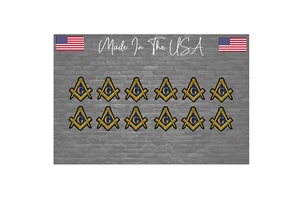 x12 Masonic Compass Sticker Decal - Sticker Laptop Truck SUV car Cooler 1.5" - Picture 1 of 1