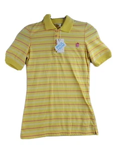 Paul Frank Embroidered Logo Yellow Pink Striped Polo Girls Youth XS - Picture 1 of 8