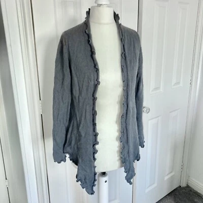 Pure Cashmere 100% Cashmere Open Cardigan Jacket Grey UK 12 L - Image 1 of 4