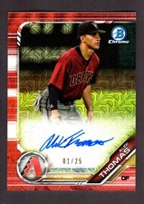 2019 Bowman Chrome Mega Box Prospects Alek Thomas Orange Refractor Auto 1/25