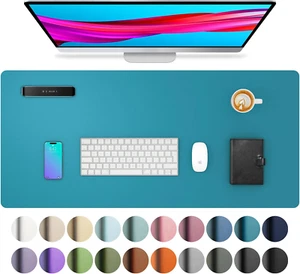 Leather Desk Pad Protector, Mouse Pad, Office Desk Mat, Non-Slip PU Leather Desk - Picture 1 of 12