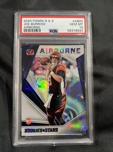2020 Rookies and Stars Joe Burrow Airborne Prizm GEM MINT PSA 10 Bengals - Picture 1 of 2