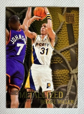 1996-97 Fleer Metal Reggie Miller 129 Metallized Basketball Card Indiana Pacers - Image 1 of 2