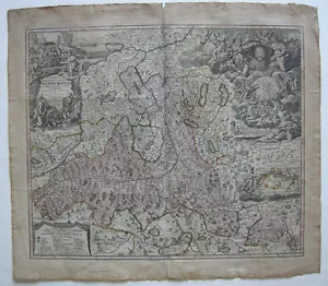 Salzburg dekorative altkolor Kupferstichkarte Homann 1720 Österreich - Bild 1 von 7