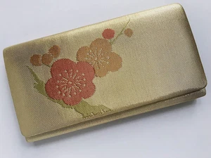 SALE ARTIKEL: Vintage japanische Clutch Tasche Gold Brokat mit Pflaumenblüten Design - Bild 1 von 4
