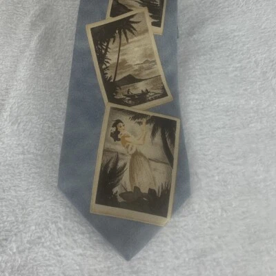 Corbata Tommy Bahama Vintage Cuello Seda Hecha en EE. UU. Estampado Hawaiano Retro Playa Foto 1 de 4