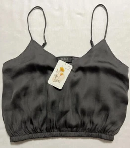 Reset seidiges bauchfreies Damenoberteil anthrazit Small neu mit Etikett - Bild 1 von 8