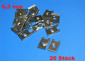 20 tuercas de chapa tuerca de chapa 6,3 mm universal BMW Mercedes Opel Ford - Imagen 1 de 1