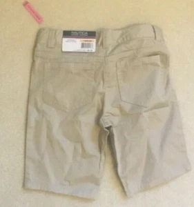 NEW NAUTICA - School Uniform Khaki Shorts Girls 7 R Regular Skinny Bermuda DN71 - Picture 1 of 2