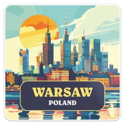Poland Warsaw City Vinyl Decal Waterproof Car Bumper Sticker - Image 1 of 4