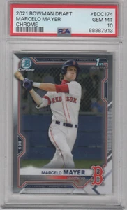 2021 Bowman Draft Chrome MARCELO MAYER #BDC-174 - PSA 10 - Boston Red Sox - Picture 1 of 1