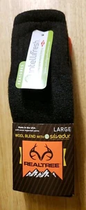 REALTREE NWT Men's 2-Pair Thermal Socks Crew Wool Blend Heavy Silvadur size L - Picture 1 of 6