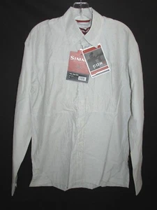 SIMMS Riffle Stripe Shirt Cor3 UPF+ Poly Cotton Fly Fishing Men's S SIM14 - Picture 1 of 12