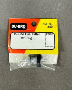 DU-BRO No. 340 In-Line Fuel Filter w/Plug NOS Nitro Flow Fuel Gas RC Airplane - Picture 1 of 3
