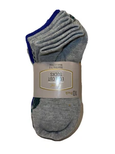 10 Pack Boys Assorted Colors Low Cut Socks Shoe Size 7-3 - Picture 1 of 3