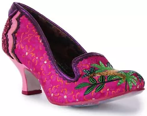 Irregular Choice Charmin Cheetah Damen Halbhoher Absatz Partyschuh Pink Multi UK 4 – 8 - Bild 1 von 6