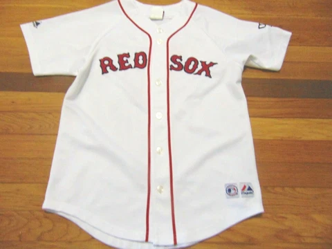 VTG MAJESTIC MLB BOSTON RED SOX CURT SCHILLING WORLD SERIES 04 JERSEY YOUTH L Cover