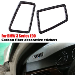 Para BMW E90 E92 lados de tablero de fibra de carbono salida de aire marco cubierta - Imagen 1 de 6