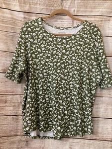 Olive floral shirt-Time and Tru-Ladies XXL - Picture 1 of 3