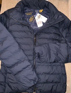 Polo Ralph Lauren water repellent pony quilted packable navy jacket Sz S NWT$248 - Picture 1 of 9