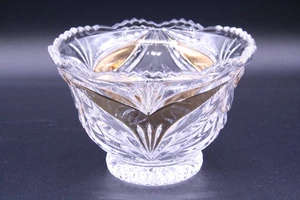 Lead Crystal Gold Ribbon Candy Dish Vintage Anna Hutte Bleikristall - Picture 1 of 10