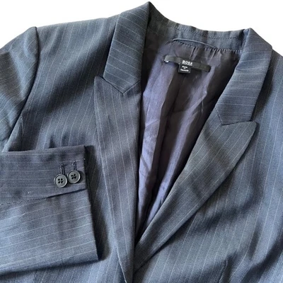 Boss HUGO BOSS Women's Grey/Blue Pinstripe Wool Blend Suit 2 Piece Size 4 - Image 1 of 4