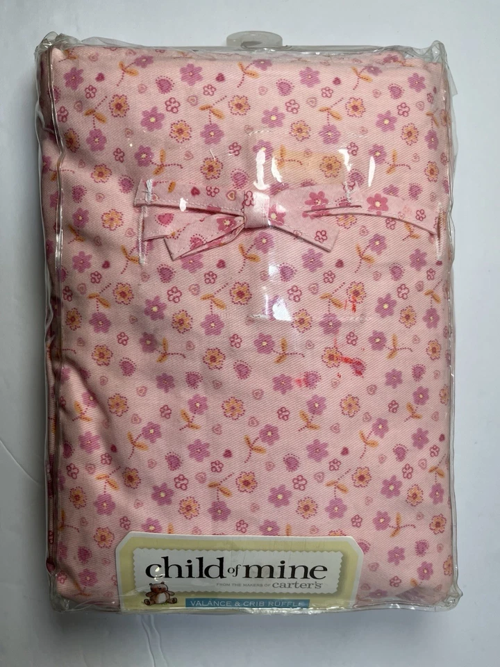 Juego de cenefa y volantes vintage Carters Child of Mine rosa floral bebé 2003 Foto 1 de 4
